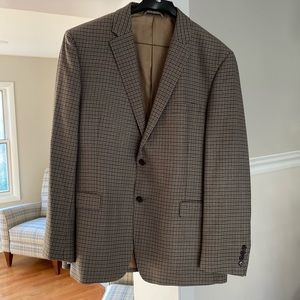 Men’s Ralph Lauren Tan Checkered Sport Jacket, 46 regular
